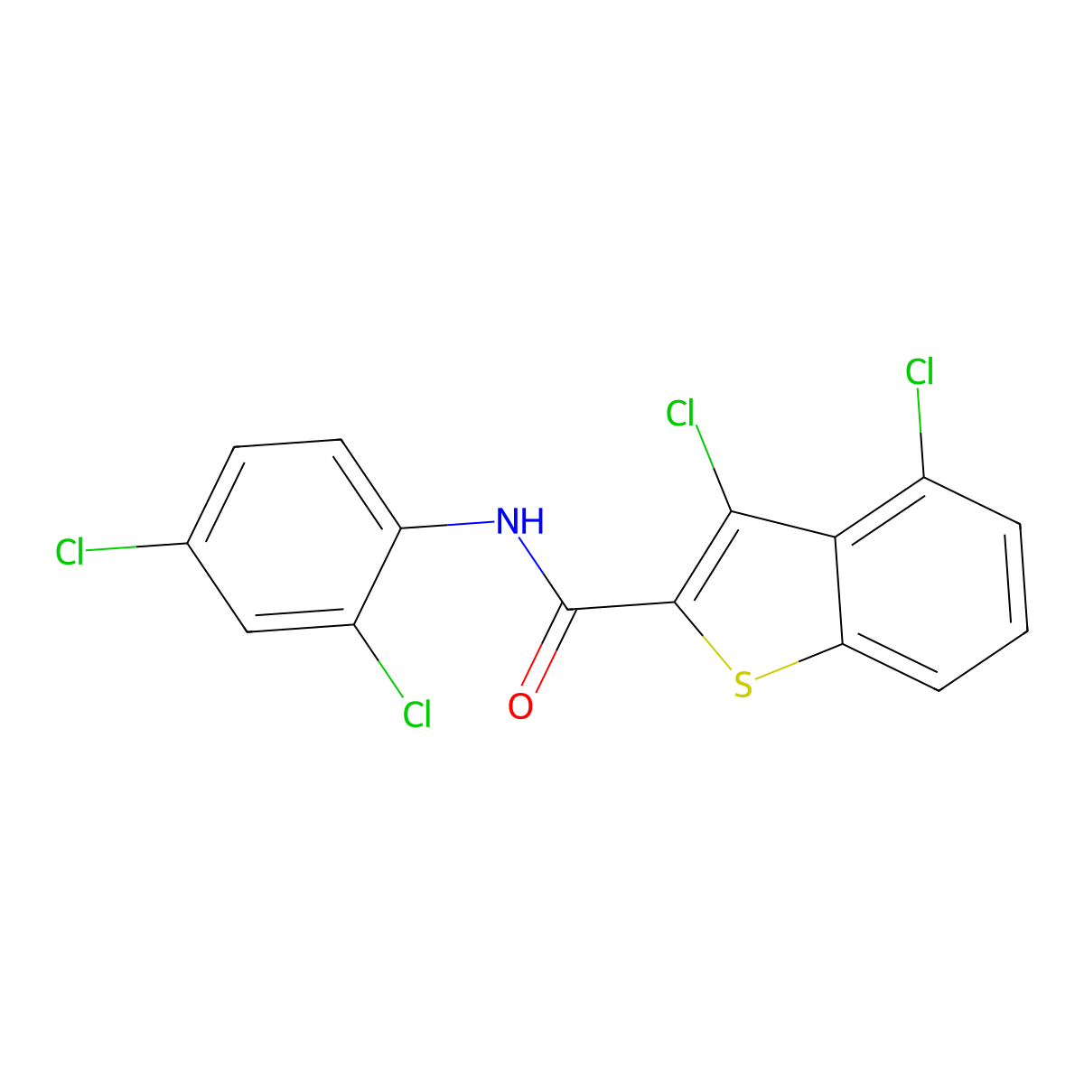 3,4-dichloro-N-(2,4-dichlorophenyl)-1-benzothiophene-2-carboxamide molecular structure, CAS 331948-38-0