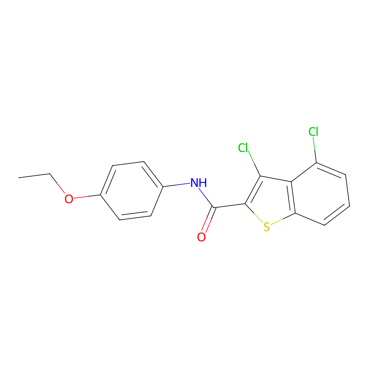 3,4-dichloro-N-(4-ethoxyphenyl)-1-benzothiophene-2-carboxamide molecular structure, CAS 331948-79-9