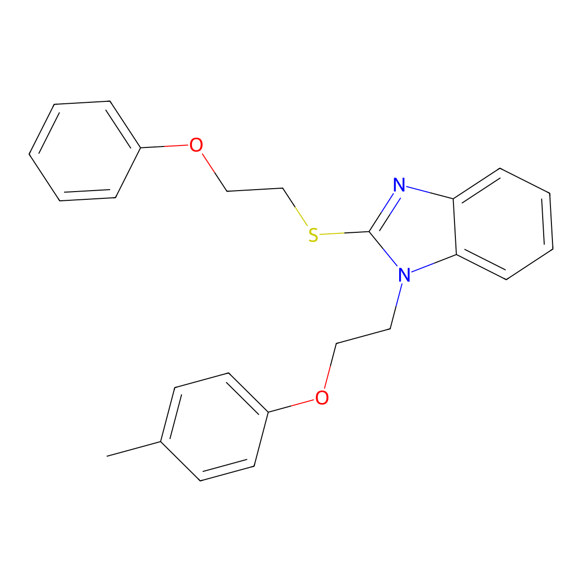 1-[2-(4-Methylphenoxy)ethyl]-2-(2-phenoxyethylsulfanyl)benzimidazole molecular structure, CAS 331948-99-3