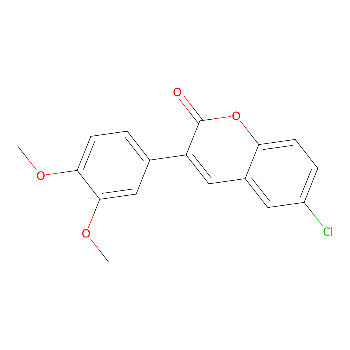 6-chloro-3-(3,4-dimethoxyphenyl)-2H-chromen-2-one molecular structure, CAS 331949-93-0