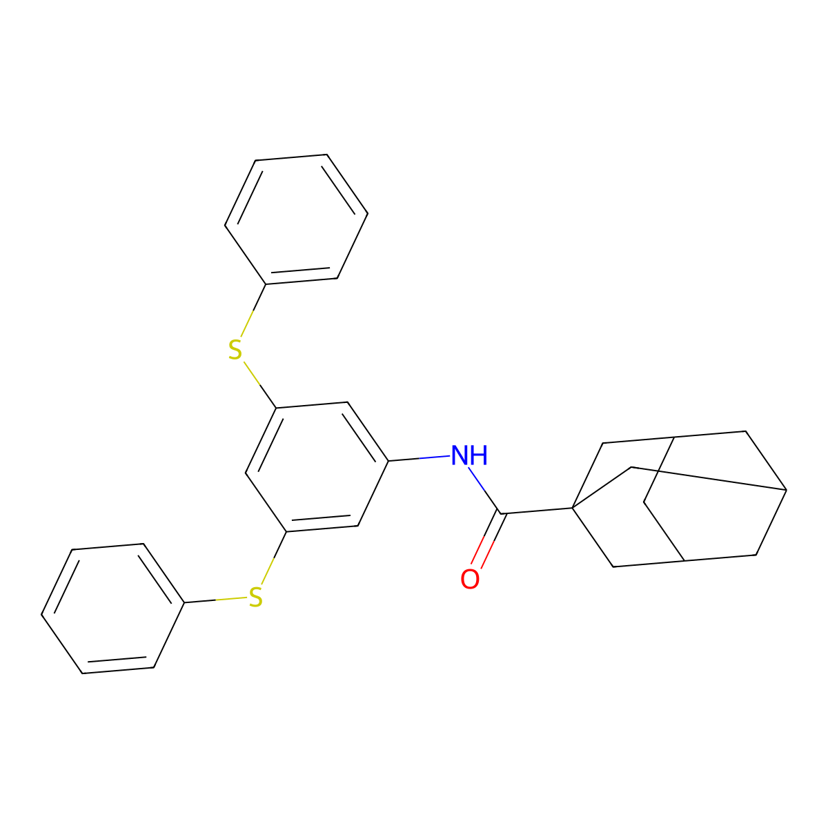 N-[3,5-bis(phenylsulfanyl)phenyl]-1-adamantanecarboxamide molecular structure, CAS 331950-22-2