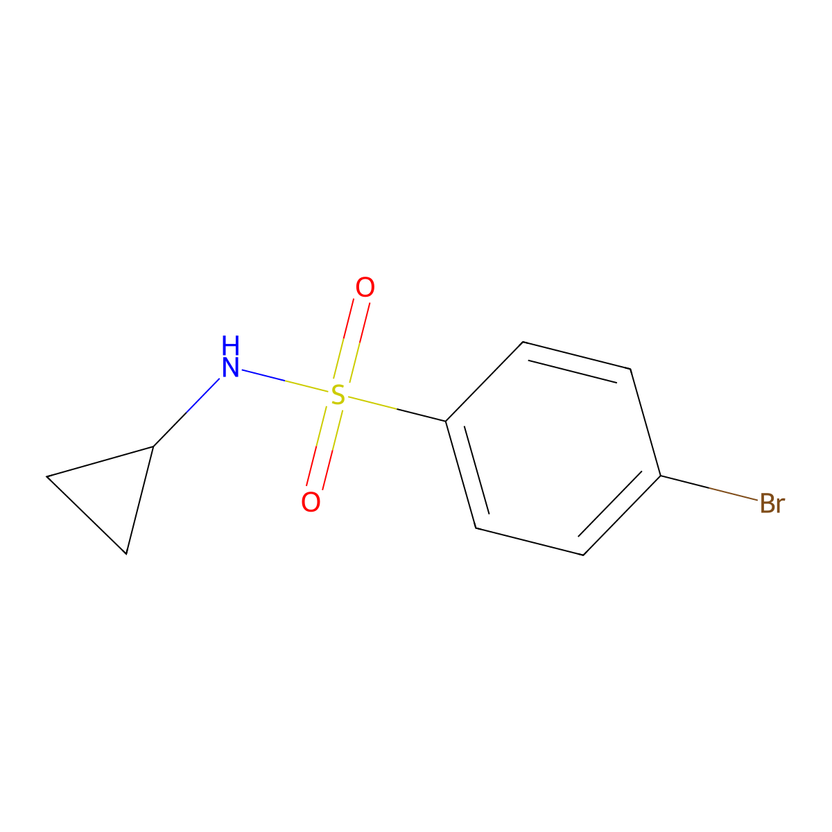 4-bromo-N-cyclopropylbenzenesulfonamide molecular structure, CAS 331950-30-2