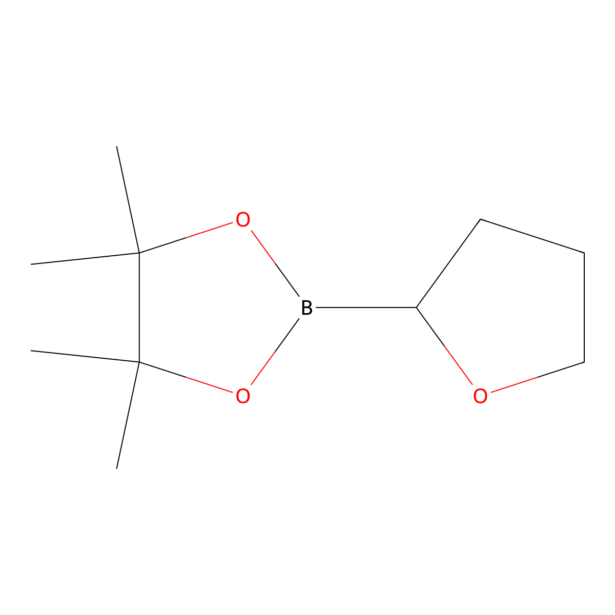 4,4,5,5-Tetramethyl-2-(oxolan-2-yl)-1,3,2-dioxaborolane molecular structure, CAS 331958-88-4
