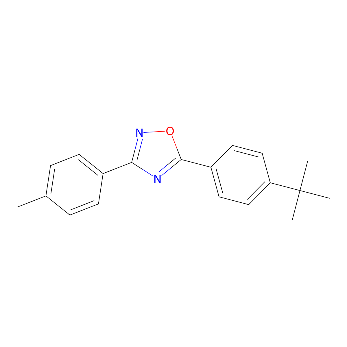 5-(4-Tert-butylphenyl)-3-(4-methylphenyl)-1,2,4-oxadiazole molecular structure, CAS 331959-84-3