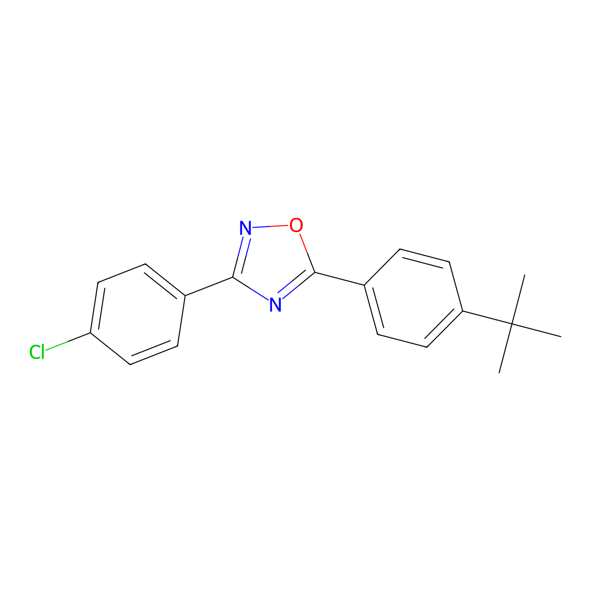 5-(4-Tert-butylphenyl)-3-(4-chlorophenyl)-1,2,4-oxadiazole molecular structure, CAS 331959-85-4