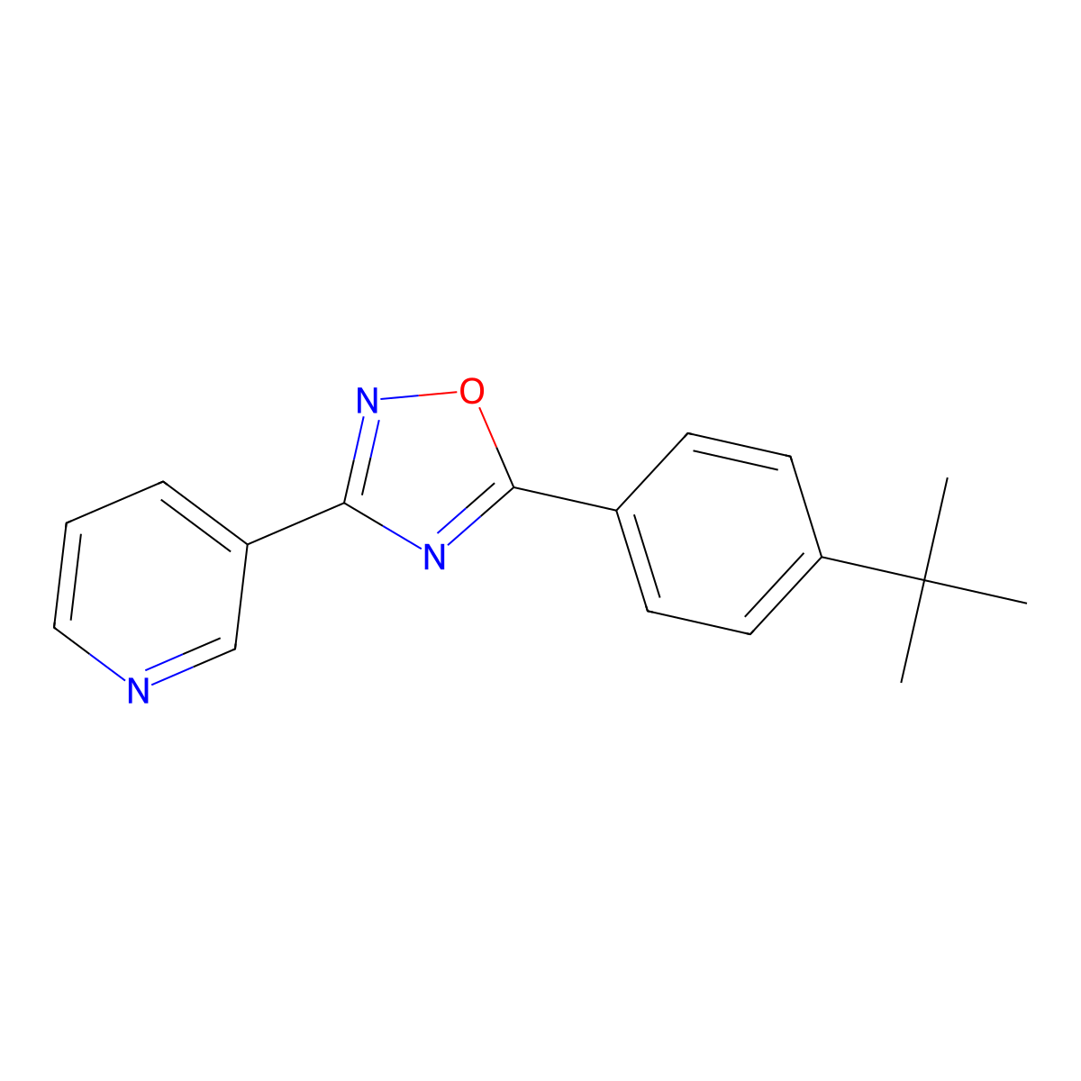 3-[5-(4-Tert-butylphenyl)-1,2,4-oxadiazol-3-yl]pyridine molecular structure, CAS 331959-90-1