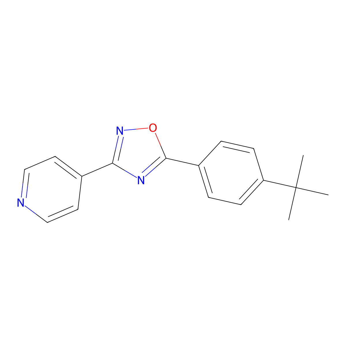 4-[5-(4-Tert-butylphenyl)-1,2,4-oxadiazol-3-yl]pyridine molecular structure, CAS 331959-91-2