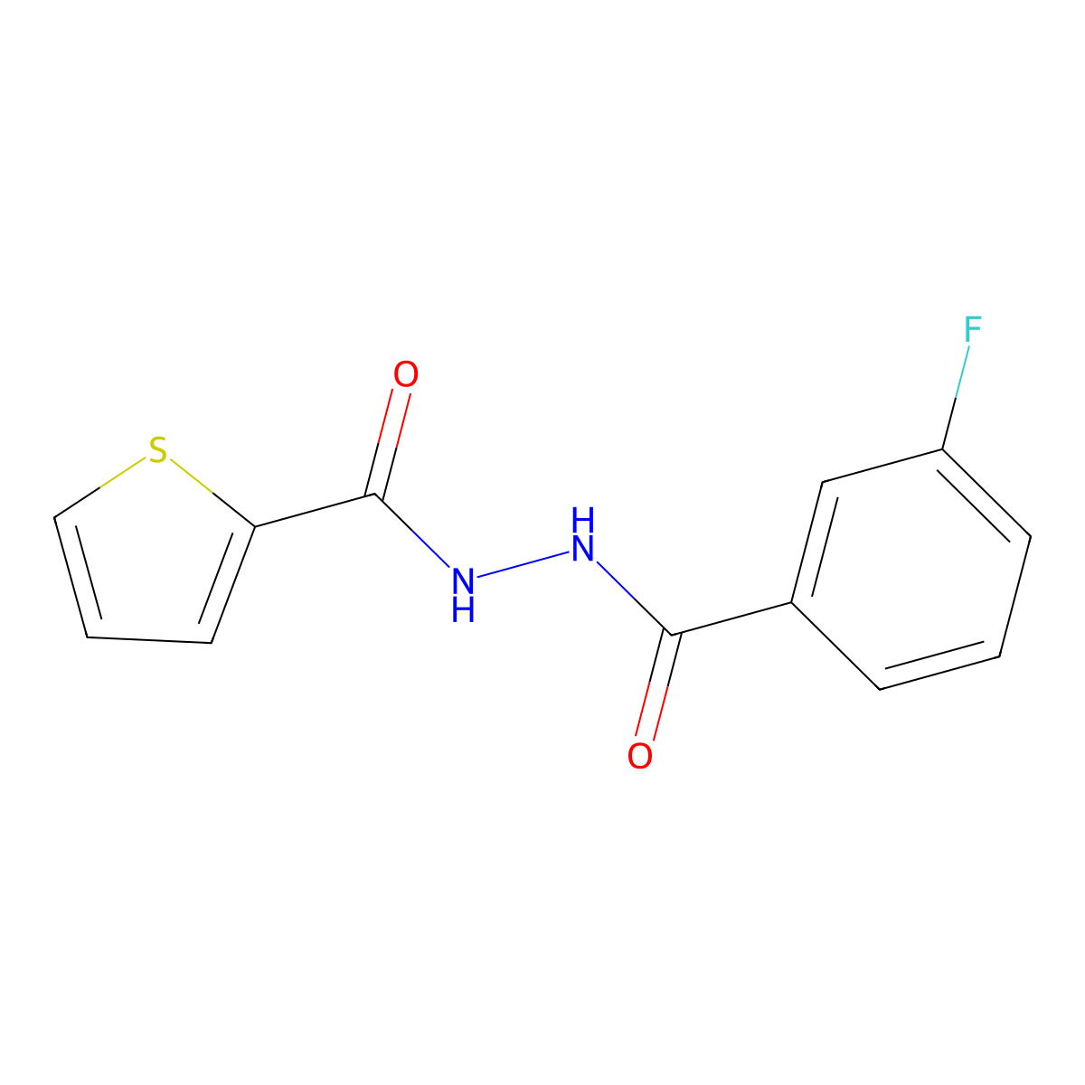 N'-(3-fluorobenzoyl)thiophene-2-carbohydrazide molecular structure, CAS 331960-02-2