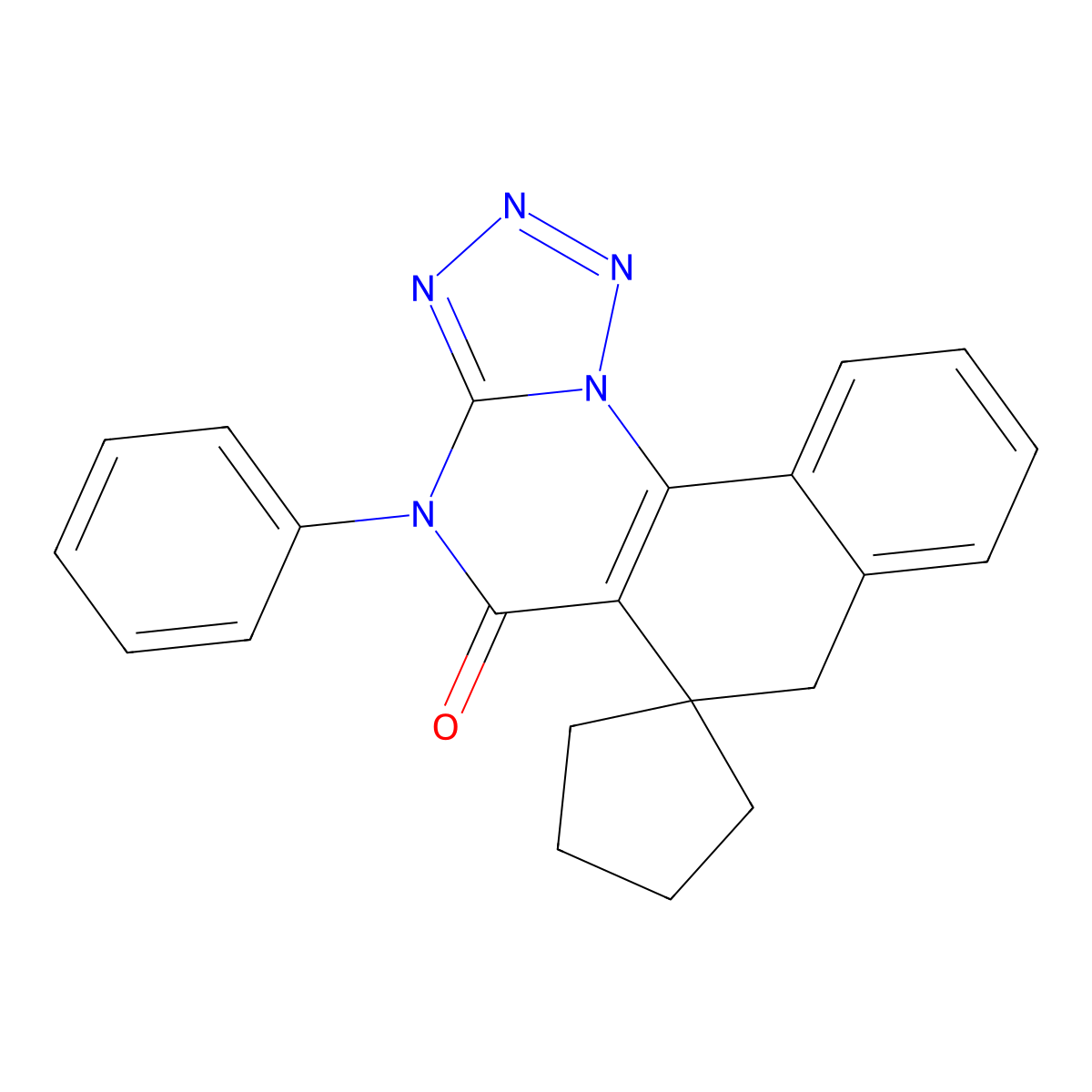 4-phenyl-4H-spiro[benzo[h]tetrazolo[1,5-a]quinazoline-6,1'-cyclopentan]-5(7H)-one molecular structure, CAS 331962-03-9