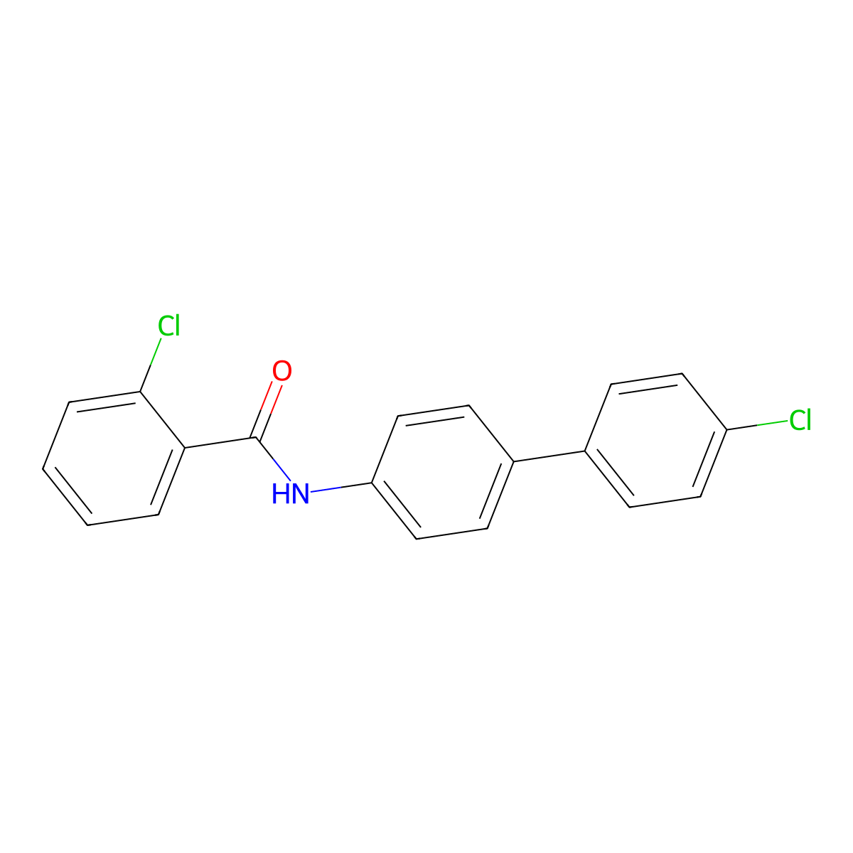 2-Chloro-N-(4'-chloro-[1,1'-biphenyl]-4-yl)benzamide molecular structure, CAS 331962-35-7