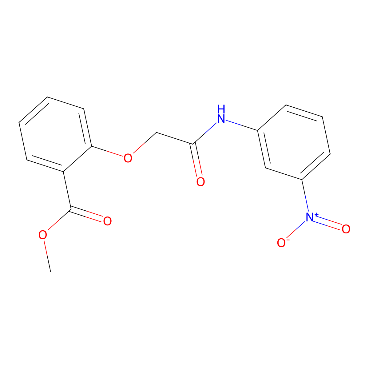 Methyl 2-(2-((3-nitrophenyl)amino)-2-oxoethoxy)benzoate molecular structure, CAS 331962-87-9