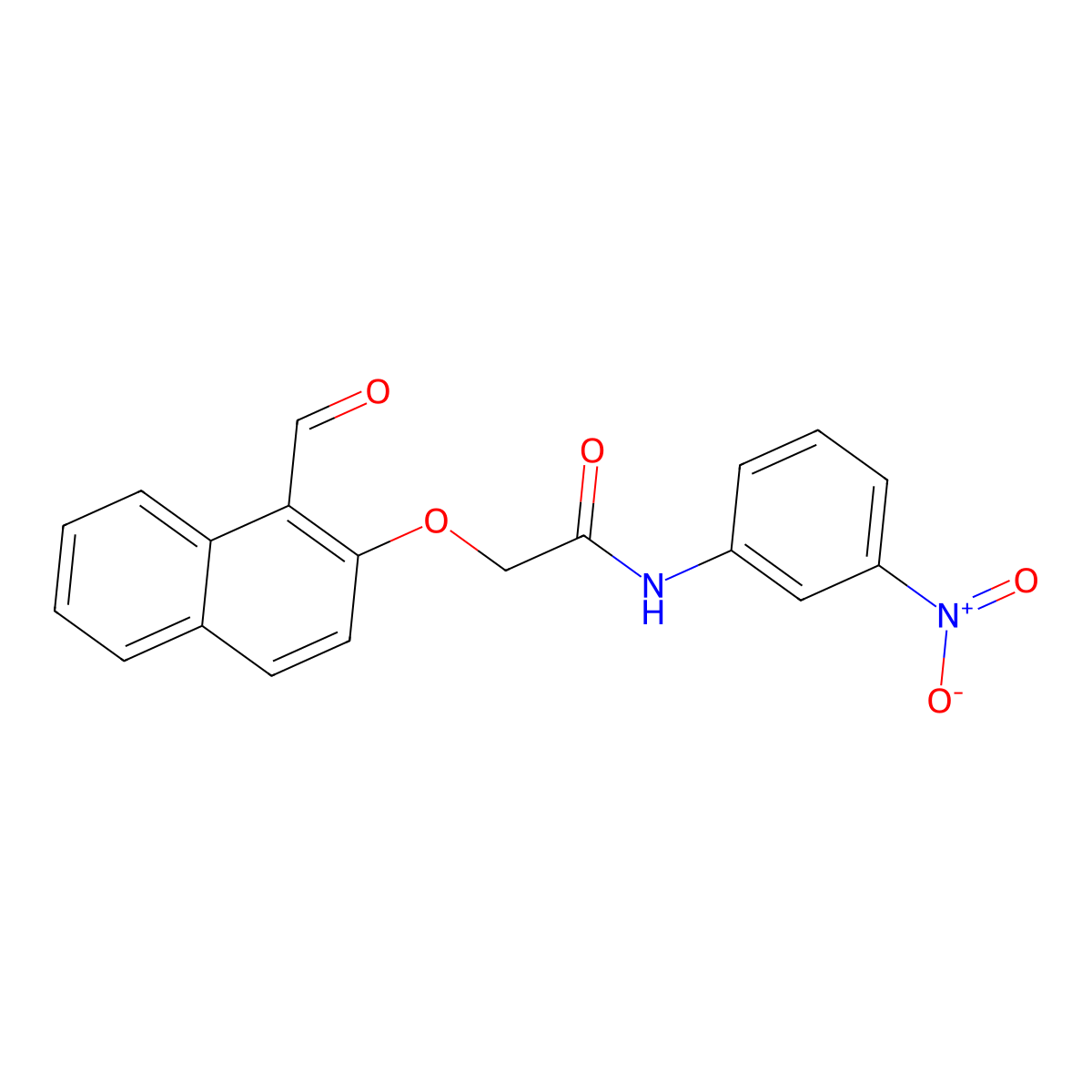 2-((1-Formylnaphthalen-2-yl)oxy)-N-(3-nitrophenyl)acetamide molecular structure, CAS 331962-88-0