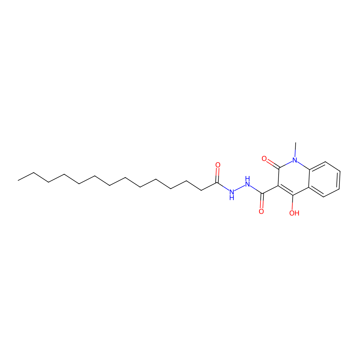4-hydroxy-1-methyl-2-oxo-N'-tetradecanoyl-1,2-dihydroquinoline-3-carbohydrazide molecular structure, CAS 331963-30-5