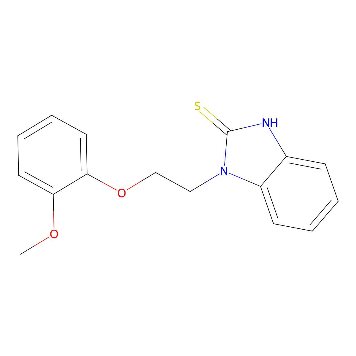 3-[2-(2-methoxyphenoxy)ethyl]-1H-benzimidazole-2-thione molecular structure, CAS 331964-05-7