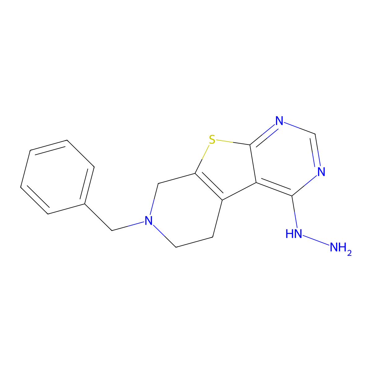 7-Benzyl-4-hydrazinyl-5,6,7,8-tetrahydropyrido[4',3':4,5]thieno[2,3-d]pyrimidine molecular structure, CAS 331964-16-0