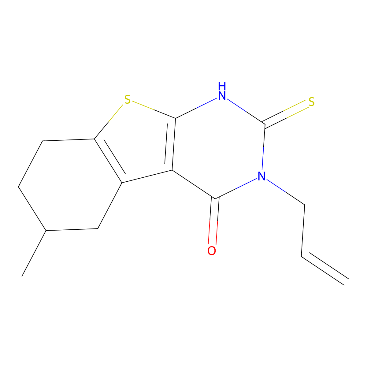 6-methyl-3-(prop-2-en-1-yl)-2-sulfanyl-5,6,7,8-tetrahydro[1]benzothieno[2,3-d]pyrimidin-4(3H)-one molecular structure, CAS 331964-66-0