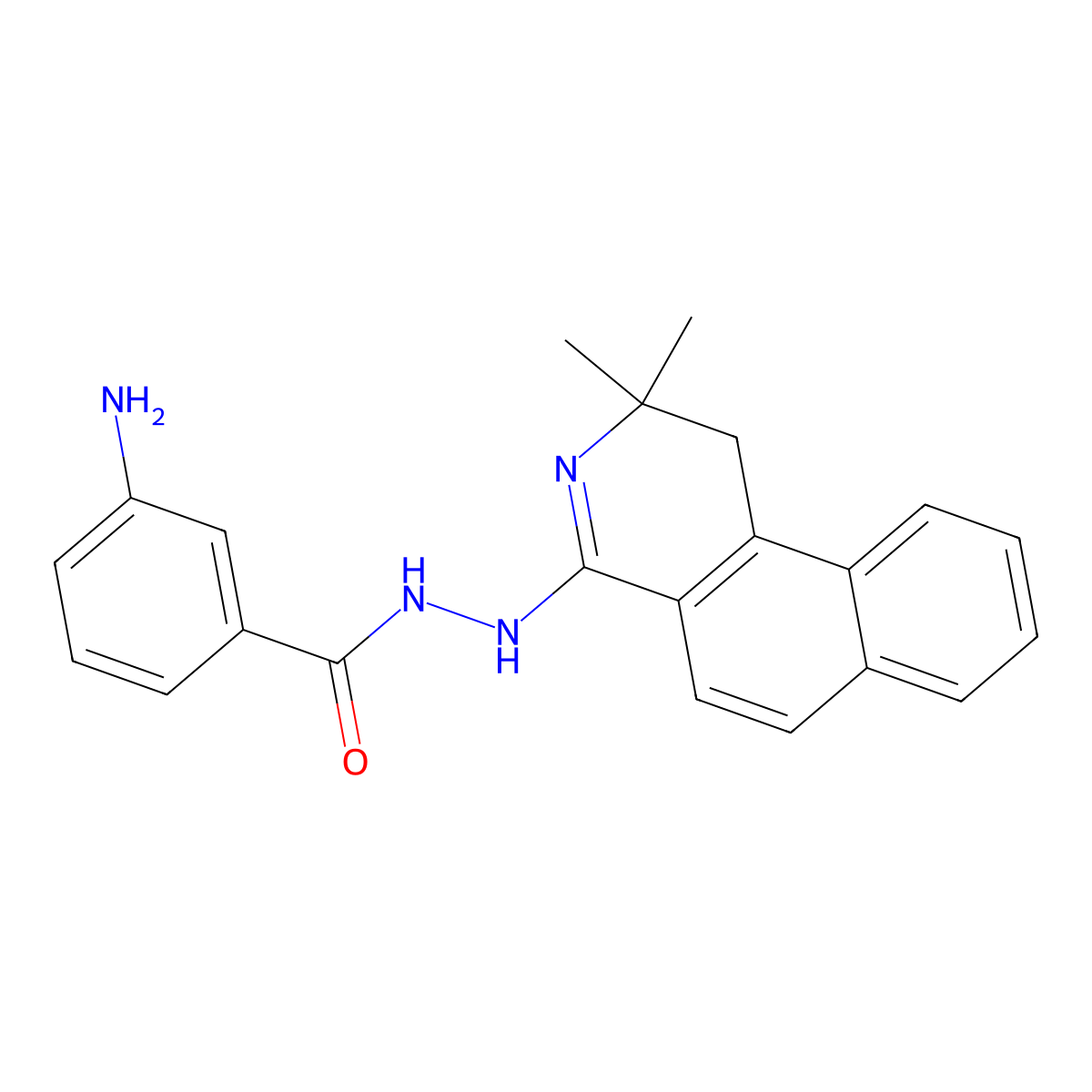 3-amino-N'-(2,2-dimethyl-1,2-dihydrobenzo[f]isoquinolin-4-yl)benzohydrazide molecular structure, CAS 331964-85-3