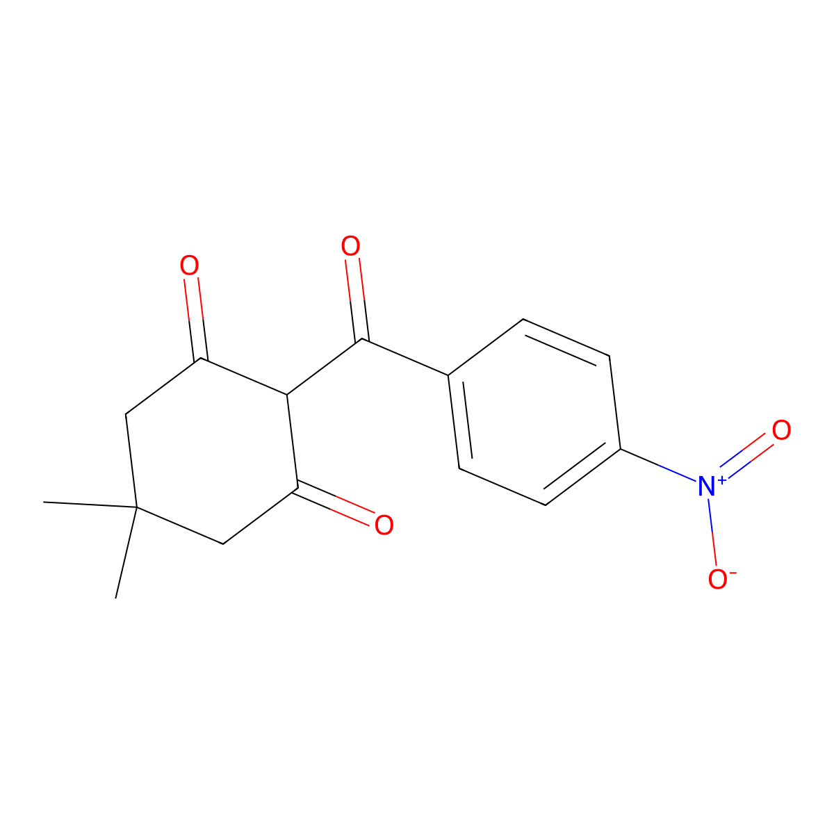 5,5-Dimethyl-2-(4-nitrobenzoyl)cyclohexane-1,3-dione molecular structure, CAS 331965-88-9