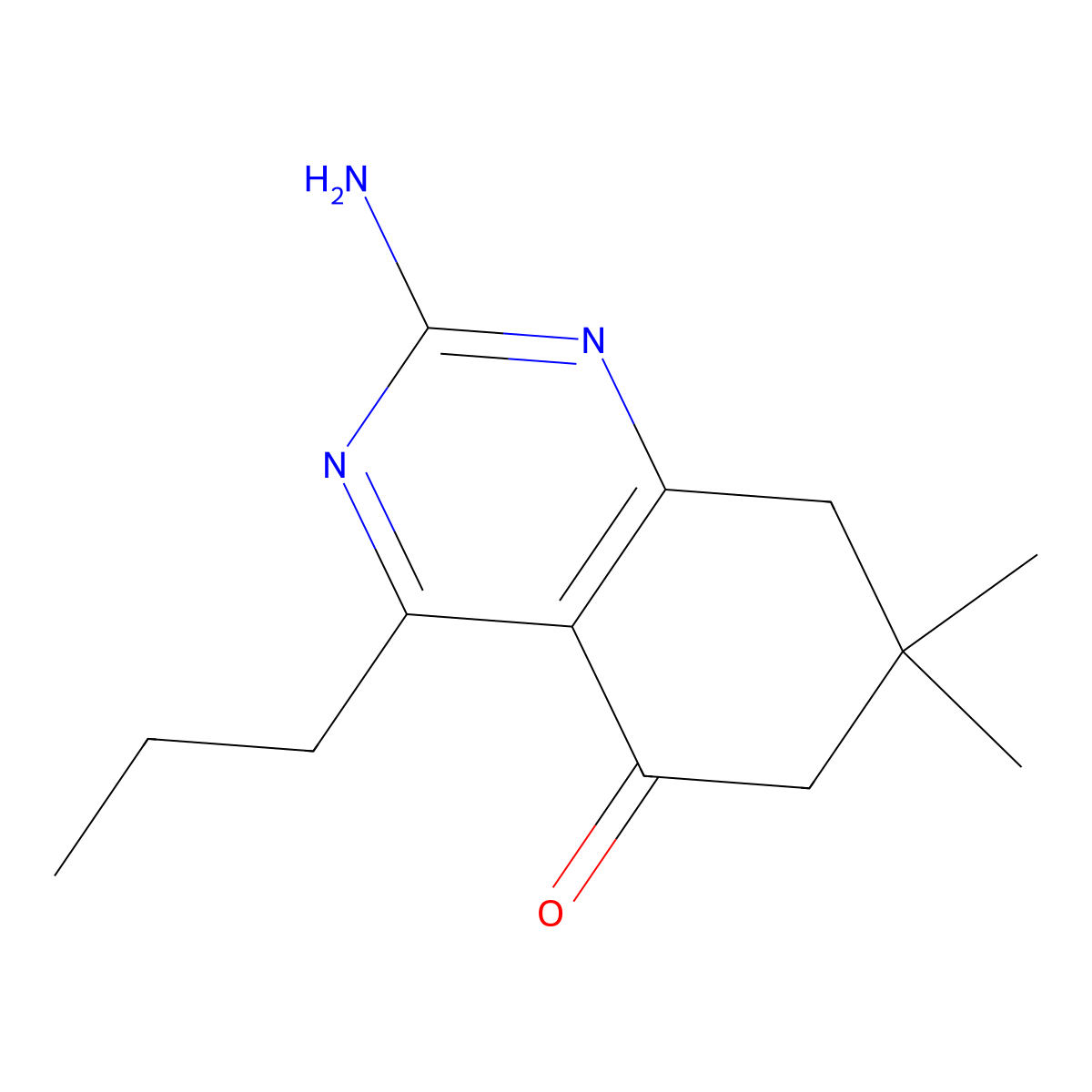 2-Amino-7,7-dimethyl-4-propyl-7,8-dihydroquinazolin-5(6H)-one molecular structure, CAS 331966-05-3