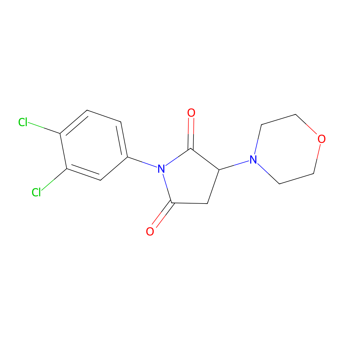 1-(3,4-Dichlorophenyl)-3-morpholin-4-ylazolidine-2,5-dione molecular structure, CAS 331966-13-3