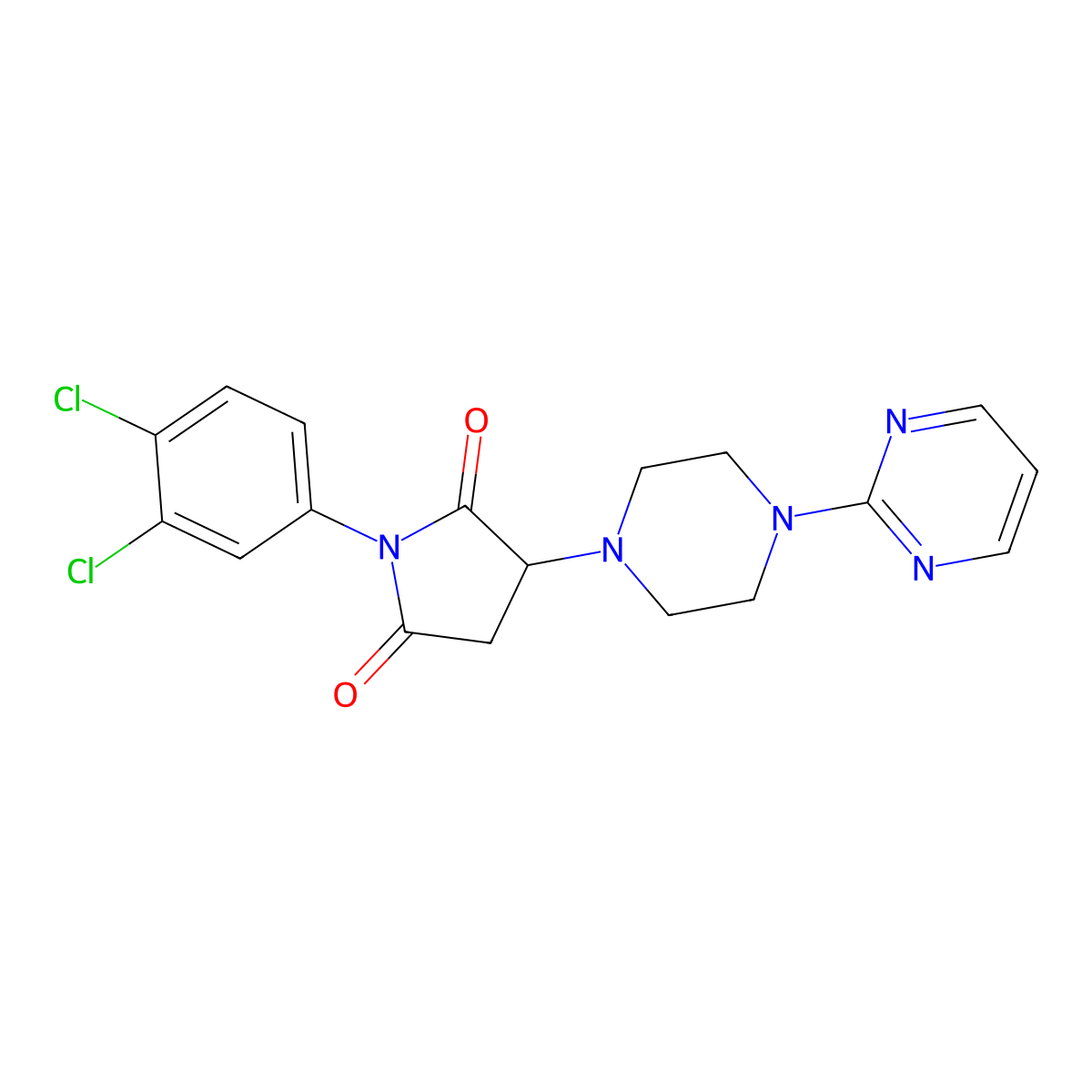 1-(3,4-Dichlorophenyl)-3-[4-(pyrimidin-2-yl)piperazin-1-yl]pyrrolidine-2,5-dione molecular structure, CAS 331966-14-4