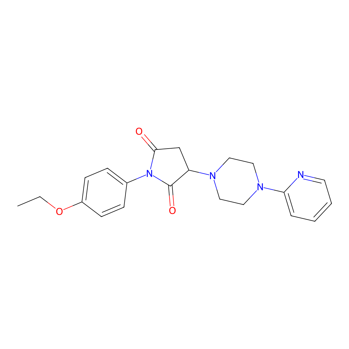 1-(4-Ethoxyphenyl)-3-[4-(pyridin-2-yl)piperazin-1-yl]pyrrolidine-2,5-dione molecular structure, CAS 331966-23-5