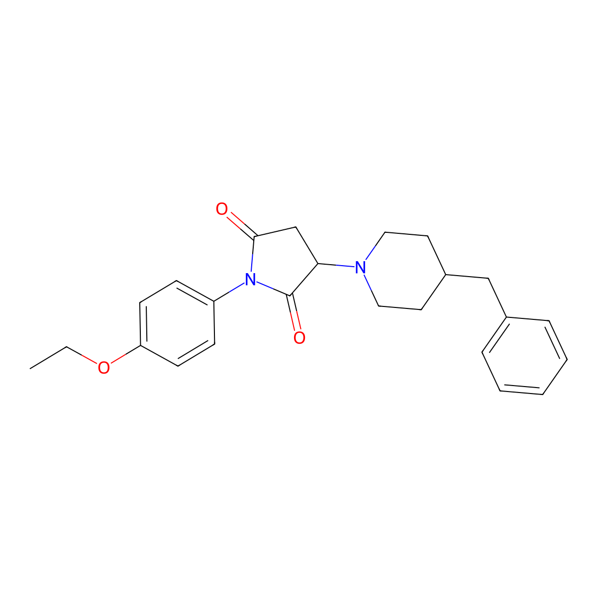 3-(4-Benzylpiperidin-1-yl)-1-(4-ethoxyphenyl)pyrrolidine-2,5-dione molecular structure, CAS 331966-32-6