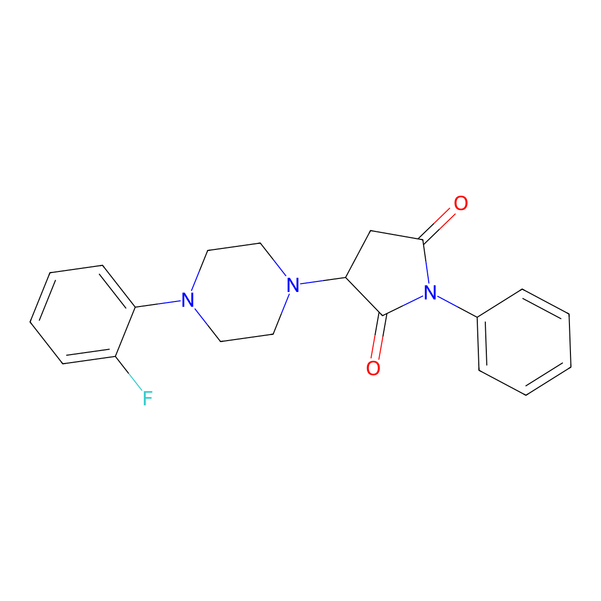 3-[4-(2-Fluorophenyl)piperazin-1-yl]-1-phenylpyrrolidine-2,5-dione molecular structure, CAS 331966-40-6