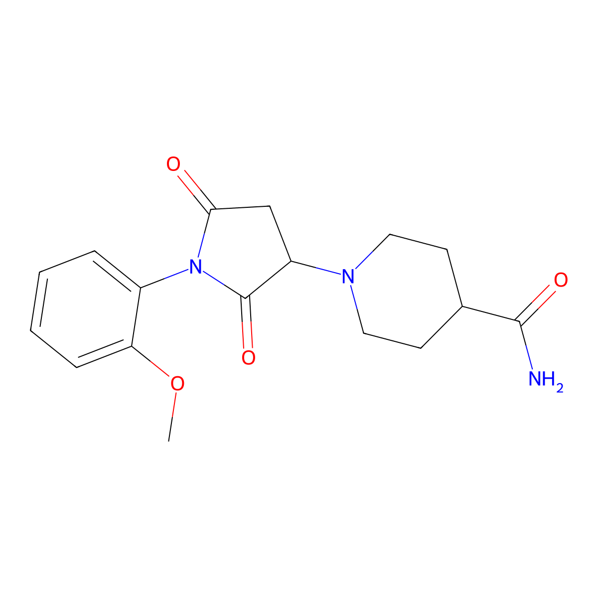 1-[1-(2-Methoxyphenyl)-2,5-dioxopyrrolidin-3-yl]piperidine-4-carboxamide molecular structure, CAS 331966-43-9