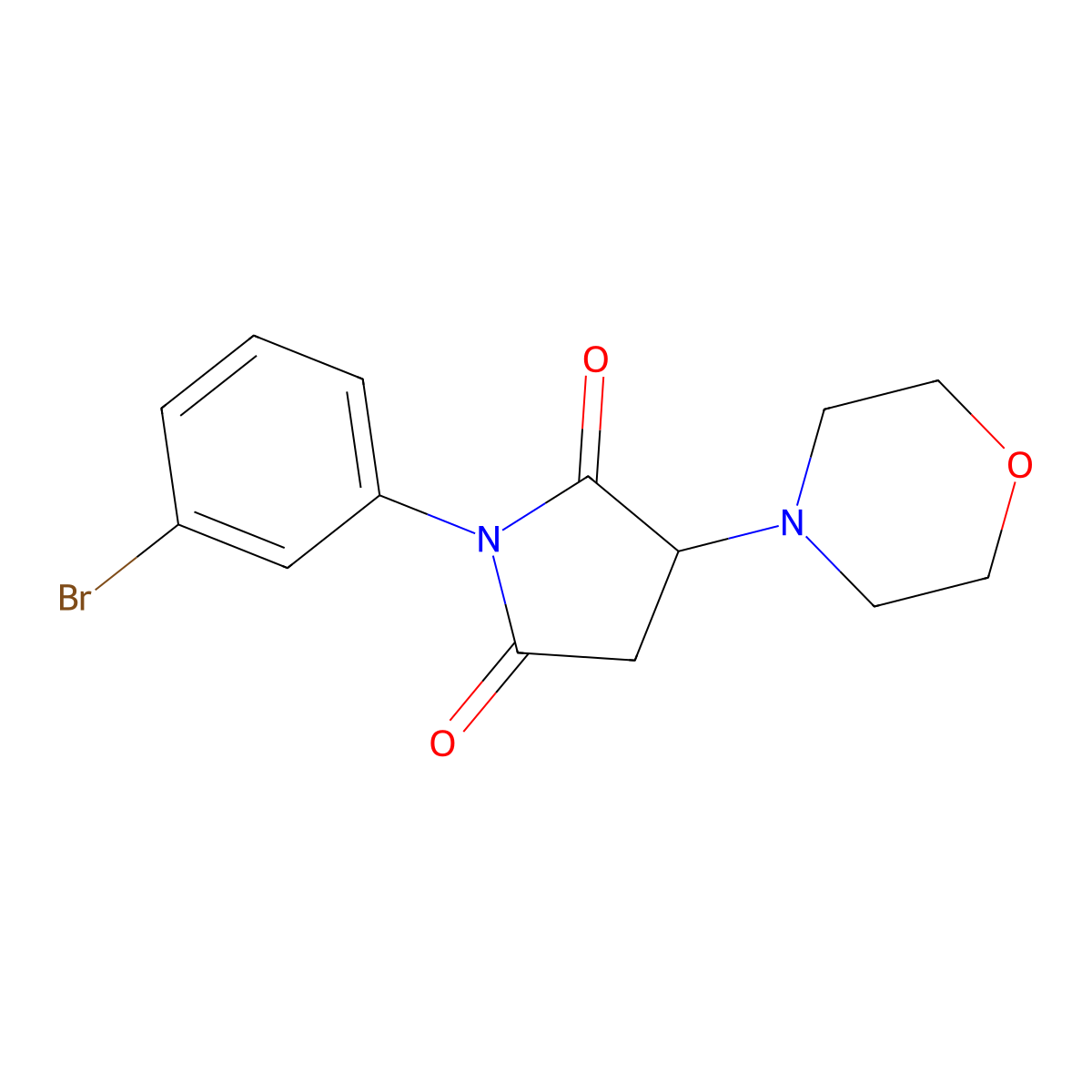 1-(3-Bromophenyl)-3-morpholin-4-ylpyrrolidine-2,5-dione molecular structure, CAS 331966-46-2