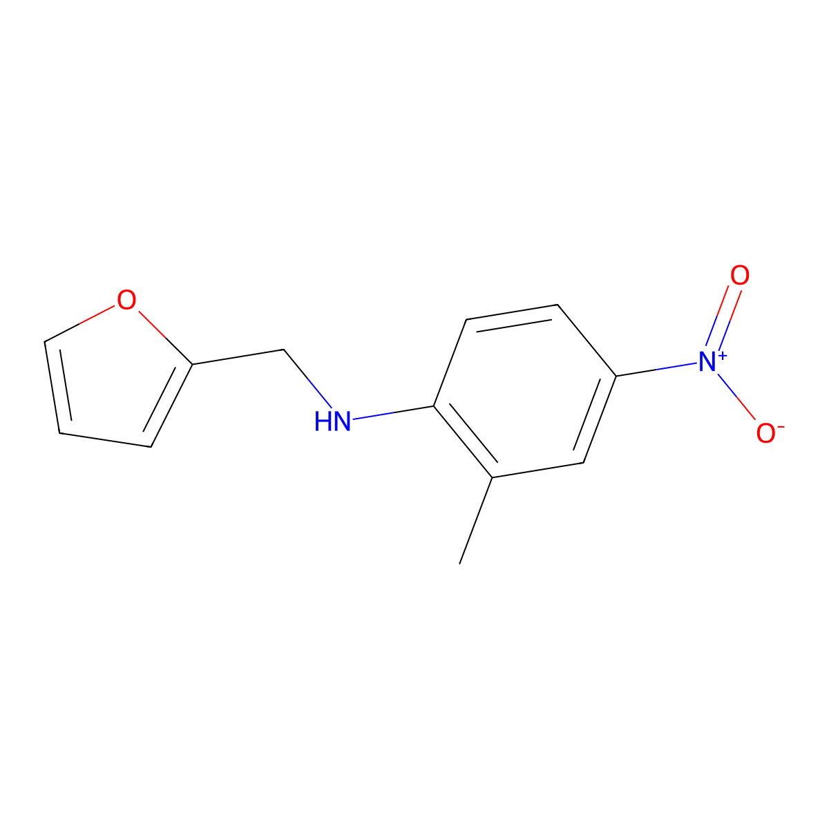 N-(furan-2-ylmethyl)-2-methyl-4-nitroaniline molecular structure, CAS 331970-60-6