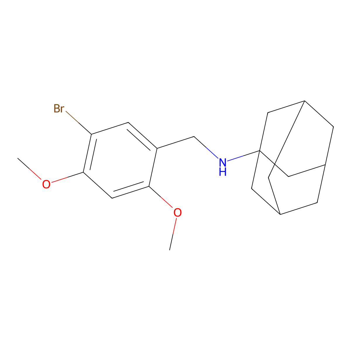 N-(5-bromo-2,4-dimethoxybenzyl)-1-adamantanamine molecular structure, CAS 331970-61-7