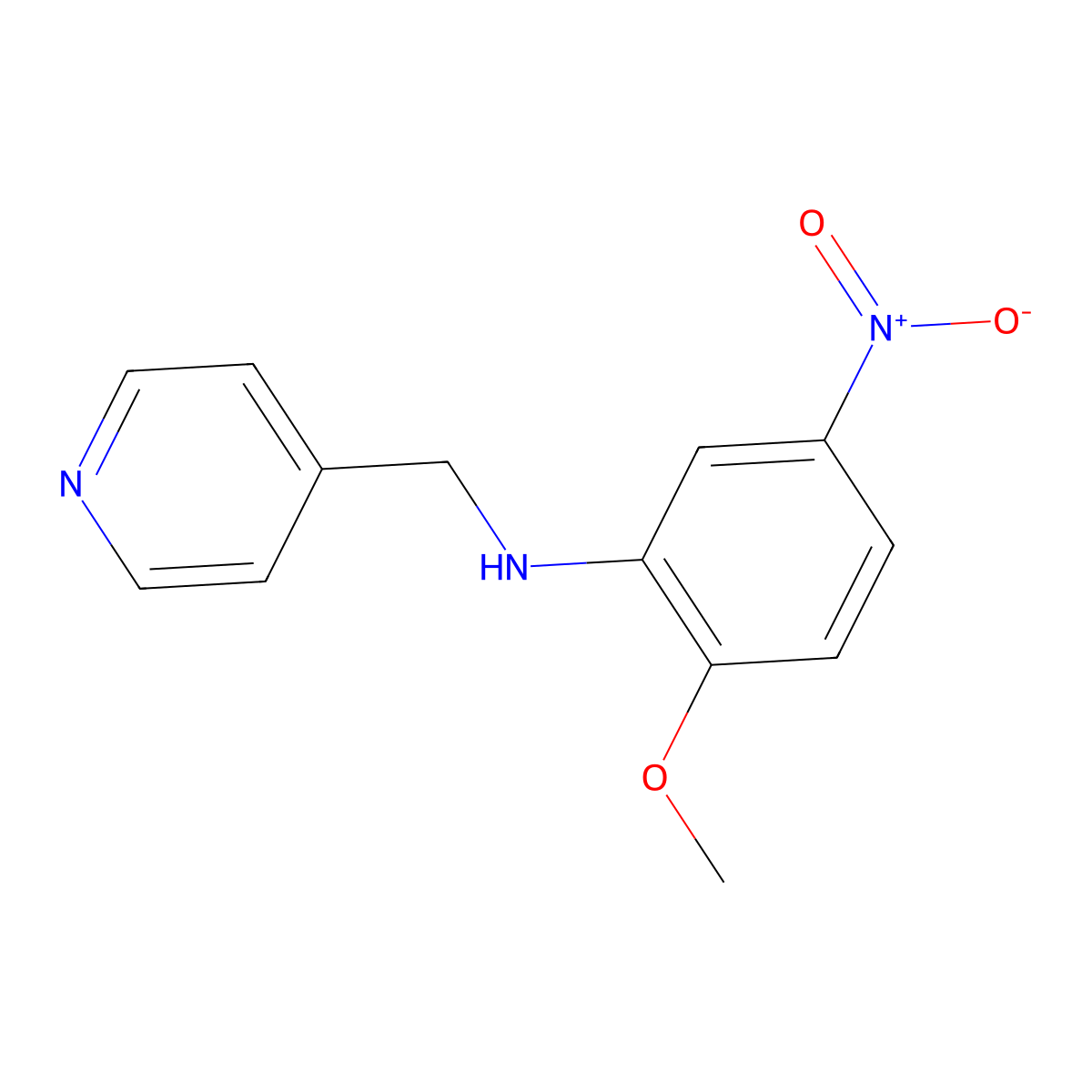 2-methoxy-5-nitro-N-(pyridin-4-ylmethyl)aniline molecular structure, CAS 331970-66-2