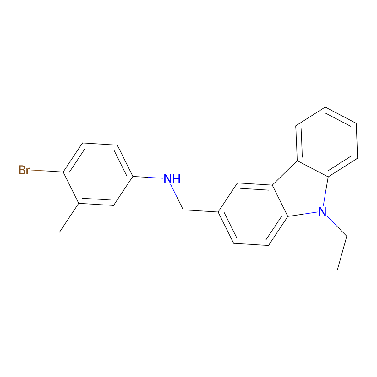 4-bromo-N-[(9-ethylcarbazol-3-yl)methyl]-3-methylaniline molecular structure, CAS 331970-68-4