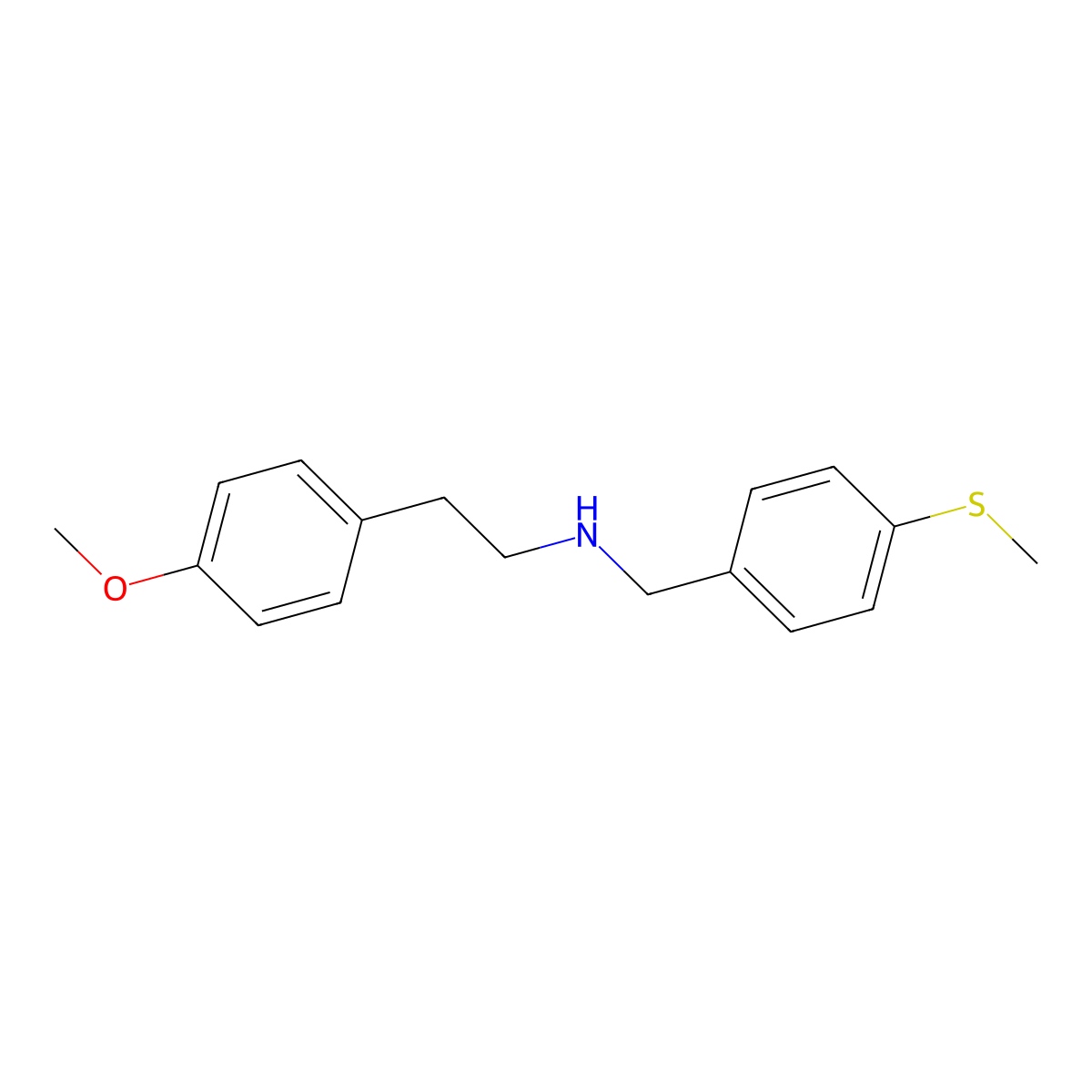 [2-(4-Methoxy-phenyl)-ethyl]-(4-methylsulfanyl-benzyl)-amine molecular structure, CAS 331970-71-9
