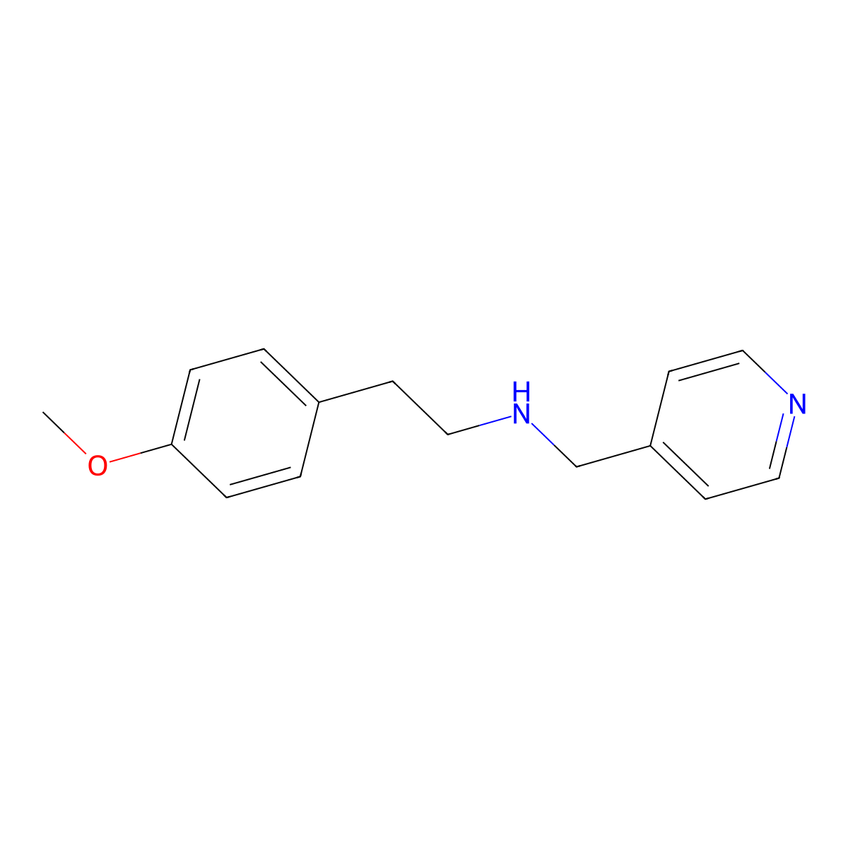 2-(4-methoxyphenyl)-N-(pyridin-4-ylmethyl)ethanamine molecular structure, CAS 331970-72-0