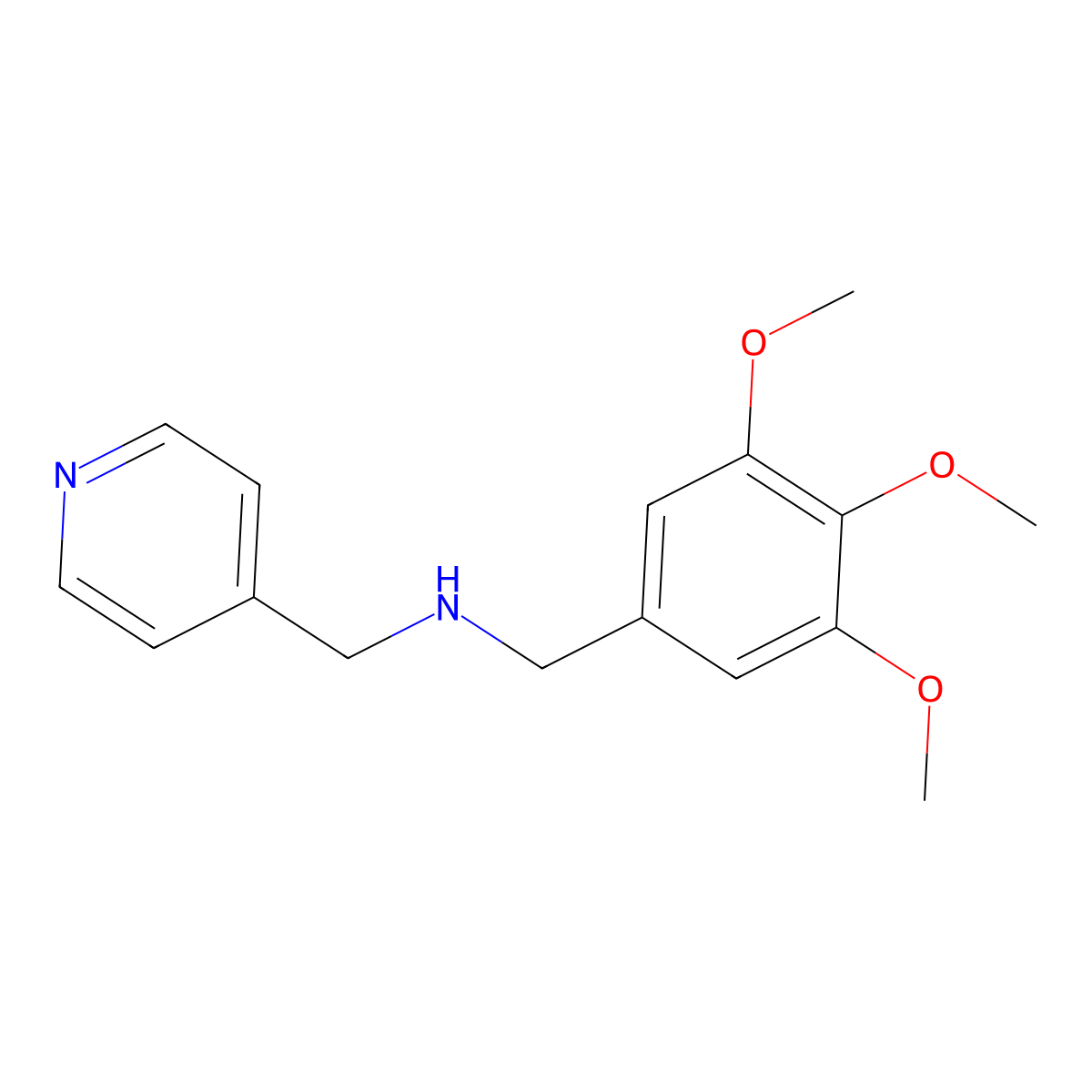 Pyridin-4-ylmethyl-(3,4,5-trimethoxy-benzyl)-amine molecular structure, CAS 331970-73-1
