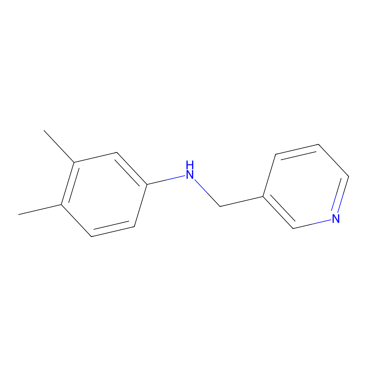 3,4-dimethyl-N-(pyridin-3-ylmethyl)aniline molecular structure, CAS 331970-77-5