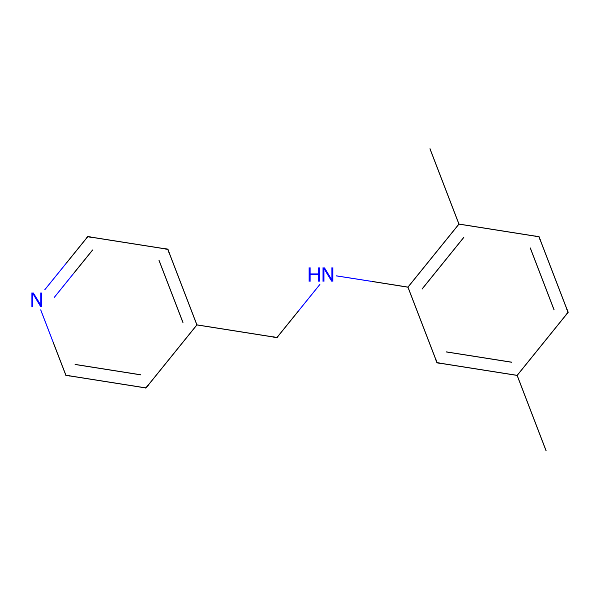 2,5-dimethyl-N-(pyridin-4-ylmethyl)aniline molecular structure, CAS 331970-78-6