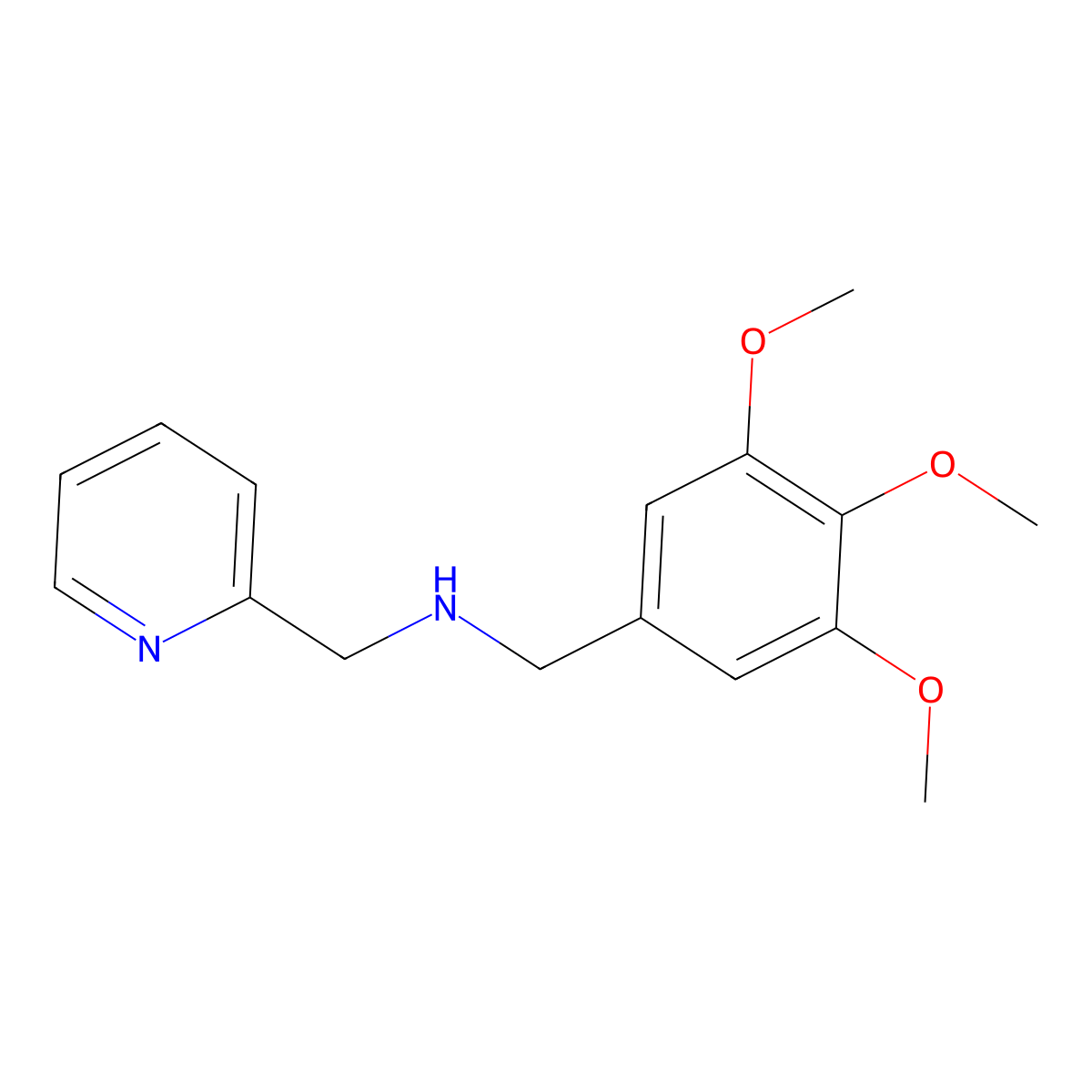 (Pyridin-2-ylmethyl)(3,4,5-trimethoxybenzyl)amine molecular structure, CAS 331970-80-0