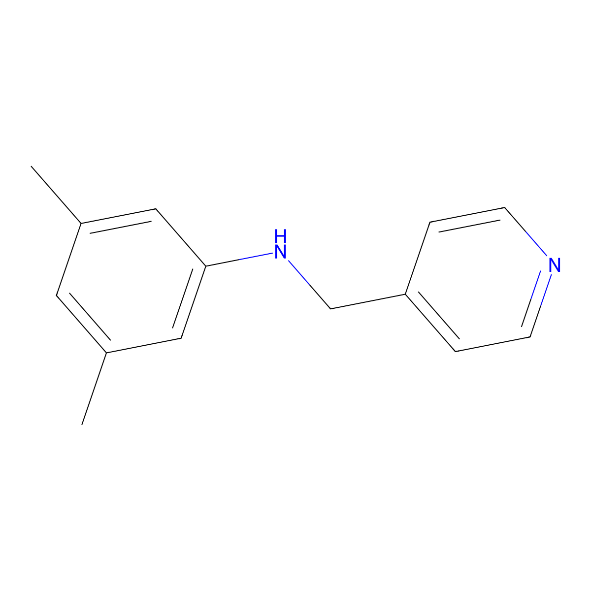 3,5-dimethyl-N-(pyridin-4-ylmethyl)aniline molecular structure, CAS 331970-83-3