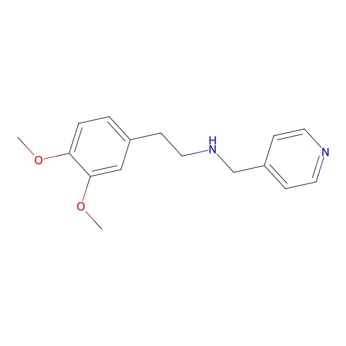 2-(3,4-dimethoxyphenyl)-N-(pyridin-4-ylmethyl)ethanamine molecular structure, CAS 331970-88-8
