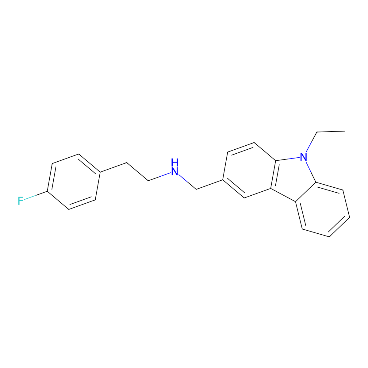 N-[(9-ethyl-9H-carbazol-3-yl)methyl]-2-(4-fluorophenyl)ethanamine molecular structure, CAS 331970-89-9