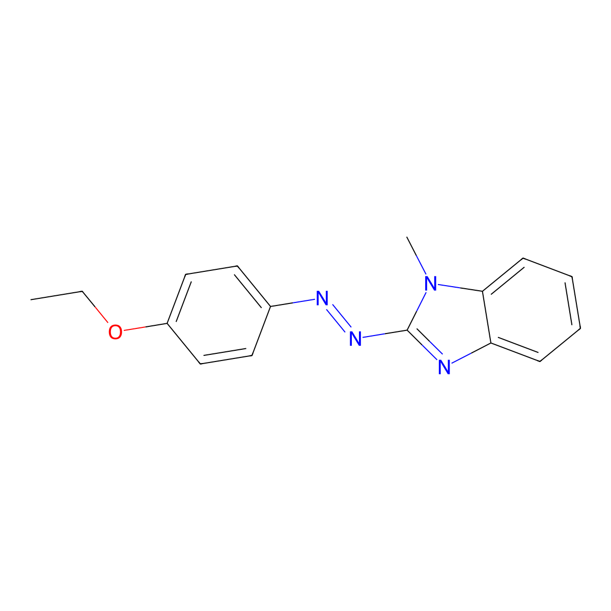 (4-Ethoxyphenyl)(1-methylbenzimidazol-2-yl)diazene molecular structure, CAS 331971-10-9