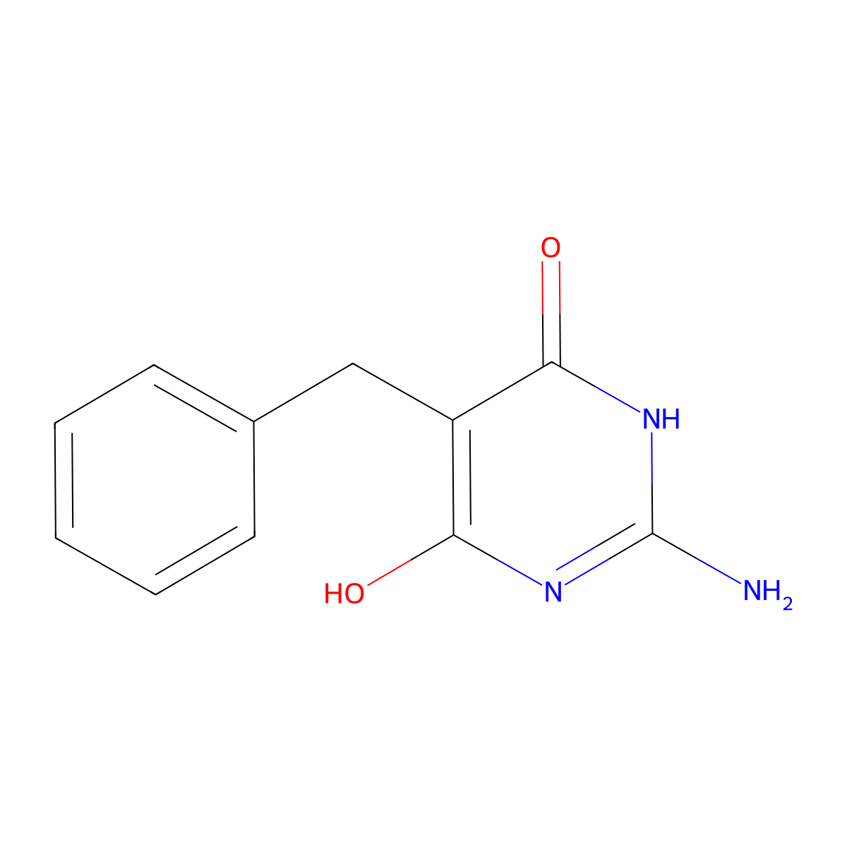 2-Amino-5-benzylpyrimidine-4,6-diol molecular structure, CAS 331971-28-9