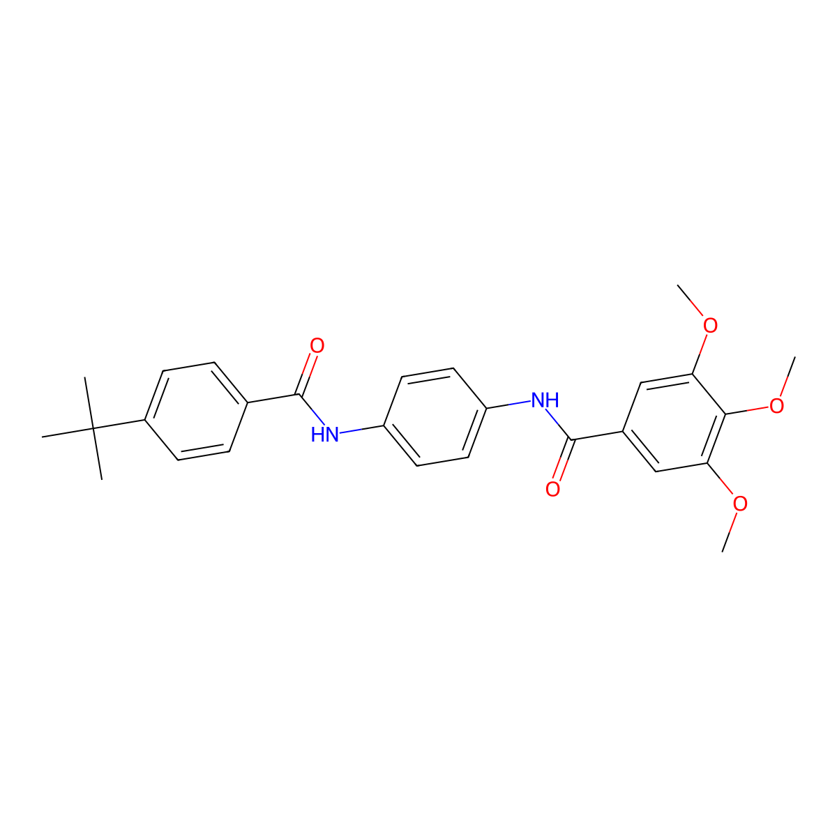 N-[4-[(4-tert-butylbenzoyl)amino]phenyl]-3,4,5-trimethoxybenzamide molecular structure, CAS 331971-47-2