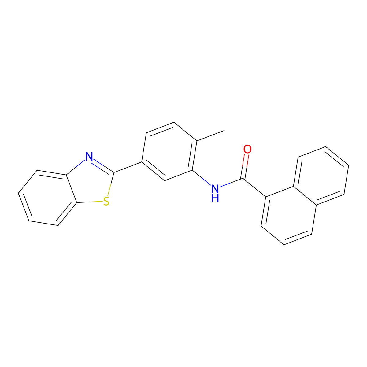 N-[5-(1,3-benzothiazol-2-yl)-2-methylphenyl]naphthalene-1-carboxamide molecular structure, CAS 331971-64-3