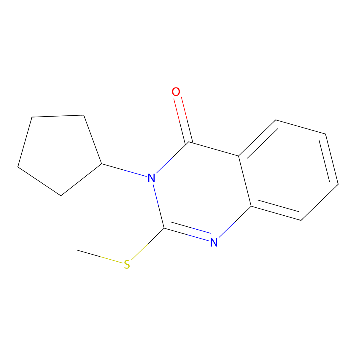3-Cyclopentyl-2-methylsulfanylquinazolin-4-one molecular structure, CAS 331971-82-5