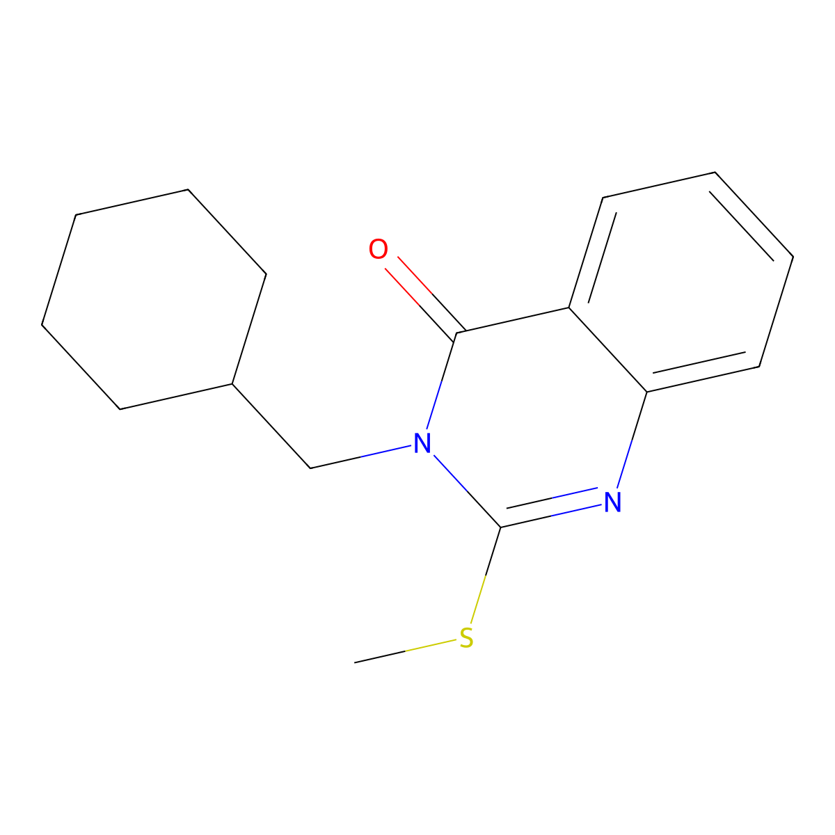 3-(cyclohexylmethyl)-2-(methylsulfanyl)-4(3H)-quinazolinone molecular structure, CAS 331971-83-6