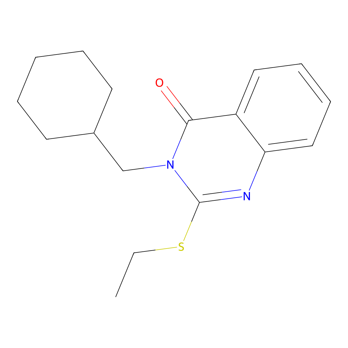 3-(Cyclohexylmethyl)-2-ethylsulfanylquinazolin-4-one molecular structure, CAS 331971-88-1